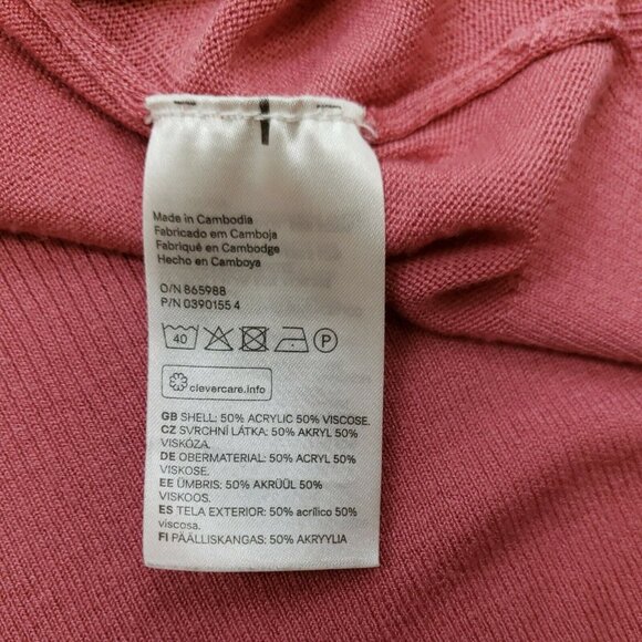 H&M Lightweight Tunic Sweater Womens M Top Rose Pink Drop Shoulder Pullover - Picture 11 of 12